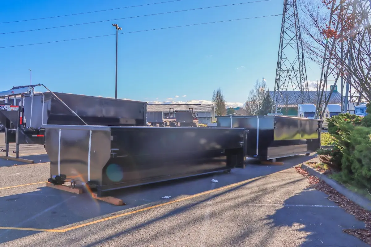 Roll-off dumpster ready for waste disposal at job site for Estate Cleanout Dumpster Rental in Webster Groves